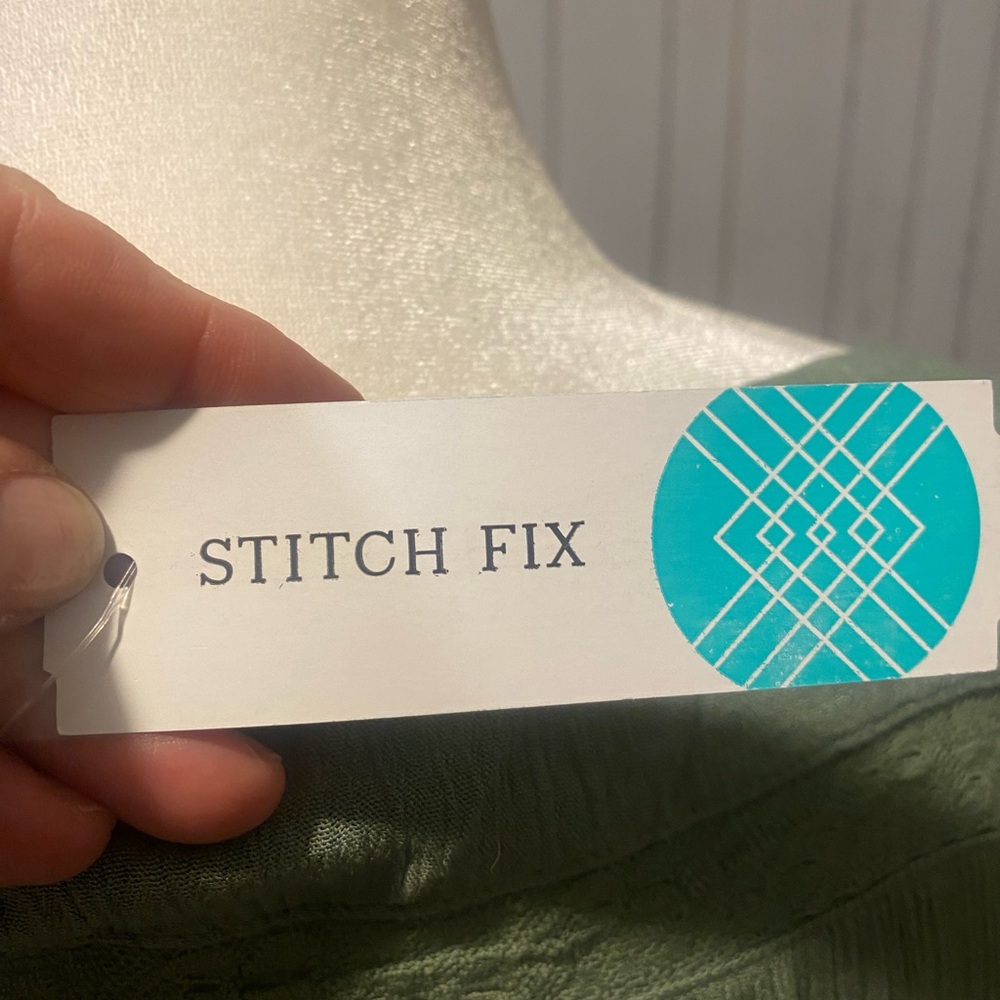 Stitchfix Mason and Belle Elegant Green Button-Down Women's Top L - Picture 11 of 16